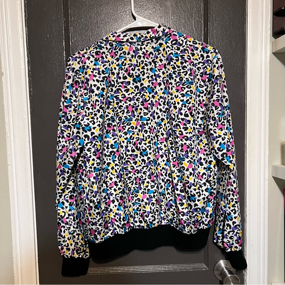 Multicolor Leopard Print Bomber Jacket - image 3